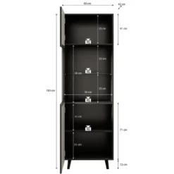 Meubella - Vitrinekast Vintar - Eiken - 60 cm