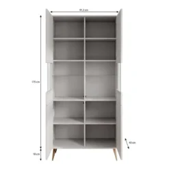 Meubella - Vitrinekast Winq - Antraciet - 90 cm