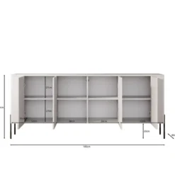 Meubella - Vivi - Dressoir - Wit - 190 cm