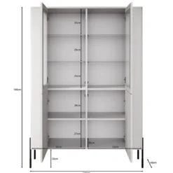 Meubella - Vivi - Vitrinekast - Wit - 110x40x160 cm