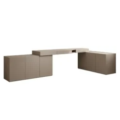 Meubella - Whenua 4 - Bureau links - Beige - 338x141x79 cm