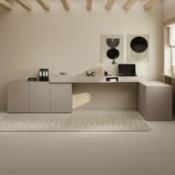 Meubella - Whenua 4 - Bureau links - Beige - 338x141x79 cm