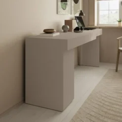 Meubella - Whenua 2 - Bureau links - Beige - 211x55x79 cm
