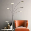 Mexlite Vloerlamp synna - 5 lichts - mat chroom - 90x189 cm