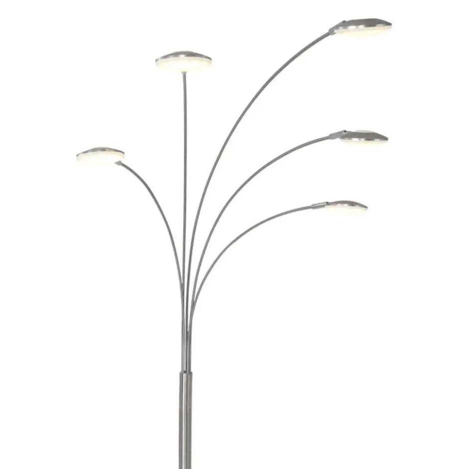 Mexlite Vloerlamp synna - 5 lichts - mat chroom - 90x189 cm