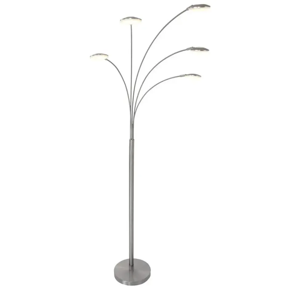 Mexlite Vloerlamp synna - 5 lichts - mat chroom - 90x189 cm