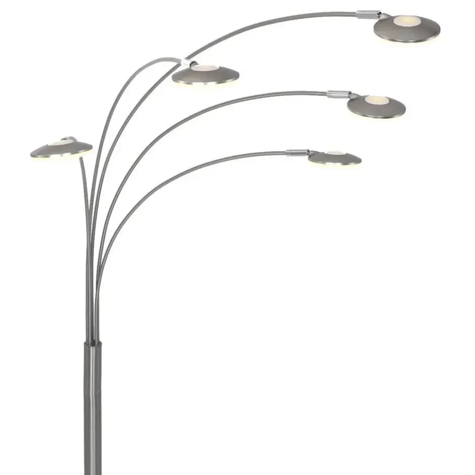 Mexlite Vloerlamp synna - 5 lichts - mat chroom - 90x189 cm