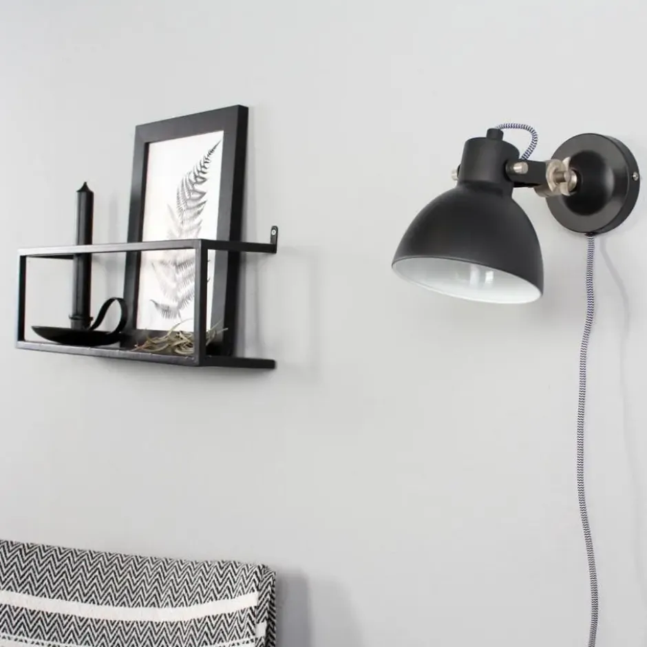 Mexlite Wandlamp cera - zwart - 13x16 cm