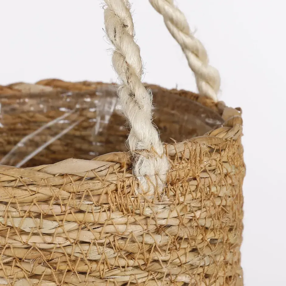 Mica Decorations Atlantic Plantenmand Set van 2 - Ø16 cm - Lichtbruin