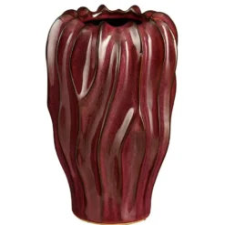 Mica Decorations Bloemenvaas Thom - bordeaux rood - 30 x 20 cm
