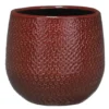 Mica Decorations Bloempot - bordeaux - keramiek - 14x12 cm