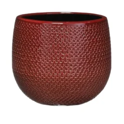 Mica Decorations Bloempot - bordeaux - keramiek - 16 x 14 cm