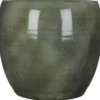 Mica Decorations Bloempot - donkergroen - glans keramiek -35x38cm