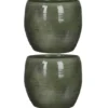 Mica Decorations Bloempot - glanzend groen - keramiek - 20 x 18 cm