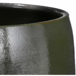Mica Decorations Bloempot - glanzend groen - keramiek - 20 x 18 cm