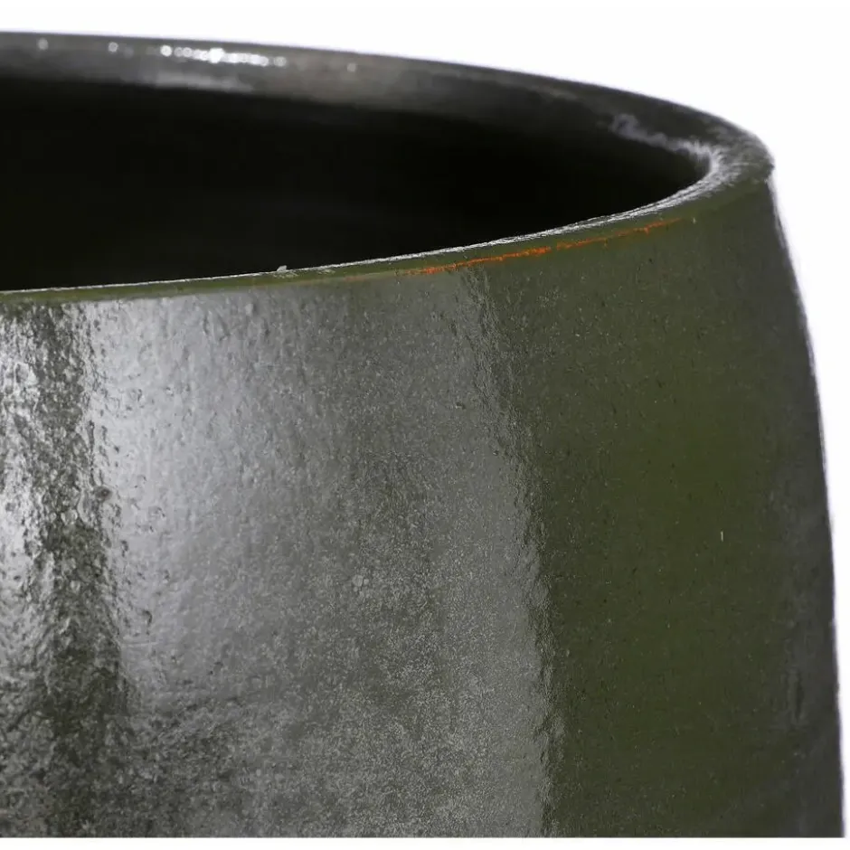 Mica Decorations Bloempot - glanzend groen - keramiek - 20 x 18 cm
