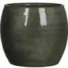 Mica Decorations Bloempot - glanzend groen - keramiek - 16x14 cm
