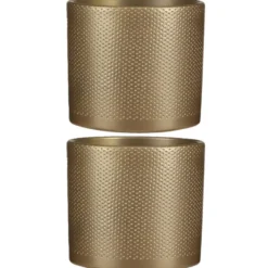 Mica Decorations Bloempot - goud - keramiek - D21,5 x H23 cm