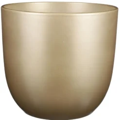 Mica Decorations Bloempot - goud - keramiek - 31 x 28 cm
