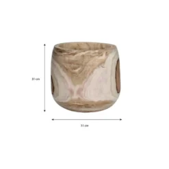 Mica Decorations Bloempot - hout - voor binnen en buiten - 31 cm