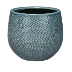 Mica Decorations Bloempot - midnight blauw - keramiek - 14 x 12 cm