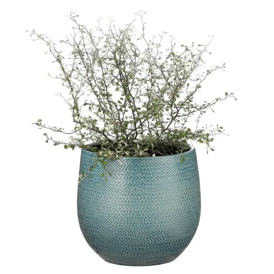 Mica Decorations Bloempot - midnight blauw - keramiek - 21 x 19 cm