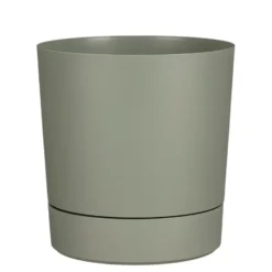Mica Decorations Bloempot - olijfgroen - H40 x D38 cm - kunststof