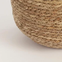 Mica Decorations Bloempot - rotan - naturel - jute - 24 x 26 cm