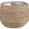 Mica Decorations Bloempot - rotan - beige - jute - 22 x 19 cm