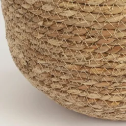 Mica Decorations Bloempot - rotan - beige - jute - 22 x 19 cm