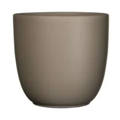 Mica Decorations Bloempot - taupe bruin - mat - keramiek - 28 x 25 cm
