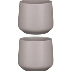 Mica Decorations Bloempot - taupe - mat - keramiek - 17 x 15 cm
