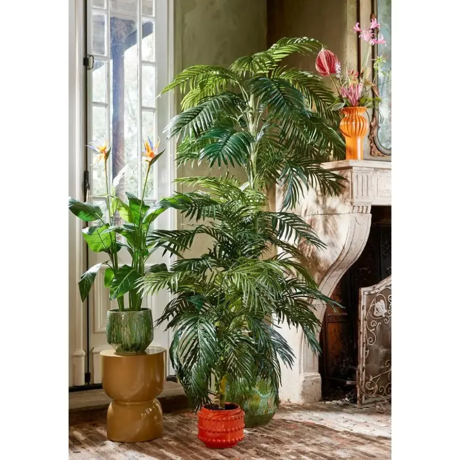 Mica Decorations Boaz Bloempot - H19 x Ø22 cm - Keramiek - Oranje