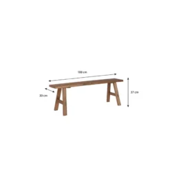 Mica Decorations Bold Houten Bankje - L108 cm - Gerecycled Hout