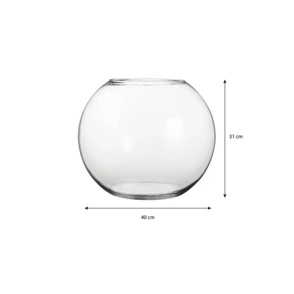 Mica Decorations Bolvaas - kom - transparant - glas - 31 x 40 cm
