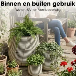 Mica Decorations Cancun Bloempot – Set van 3 – Wit
