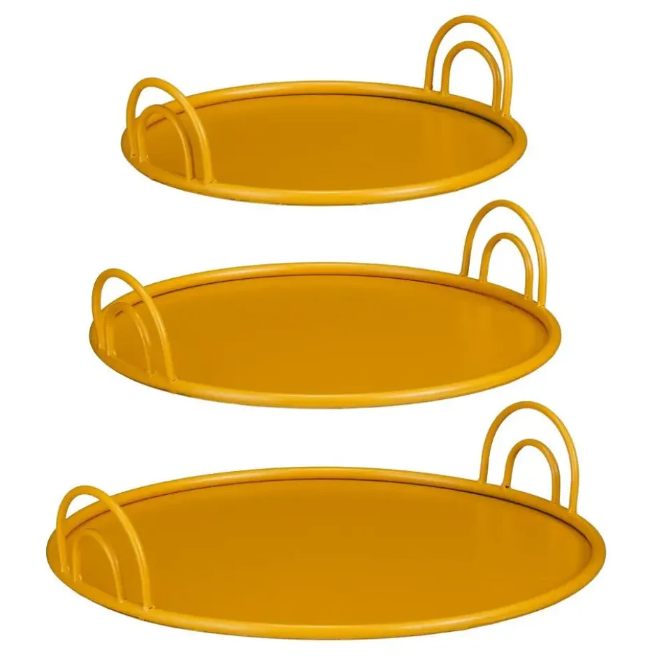 Mica Decorations Dienblad - Set van 3 - Geel