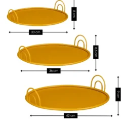 Mica Decorations Dienblad - Set van 3 - Geel