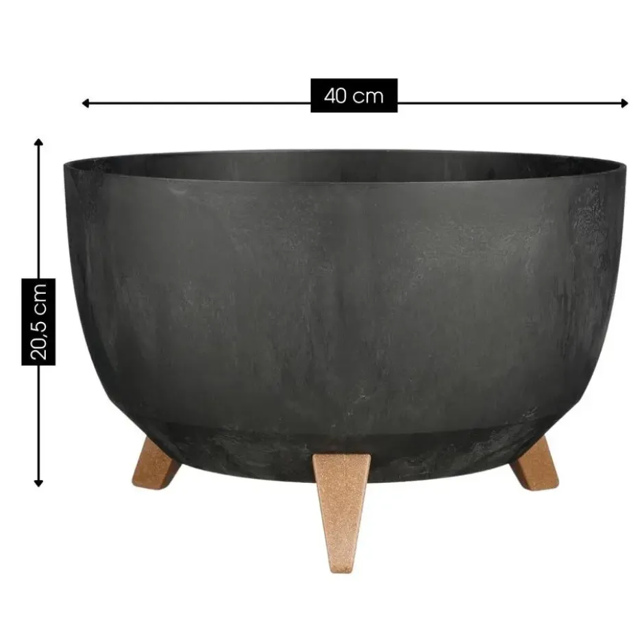 Mica Decorations Doppio Plantenbak 20,5 x Ø40 cm Zwart