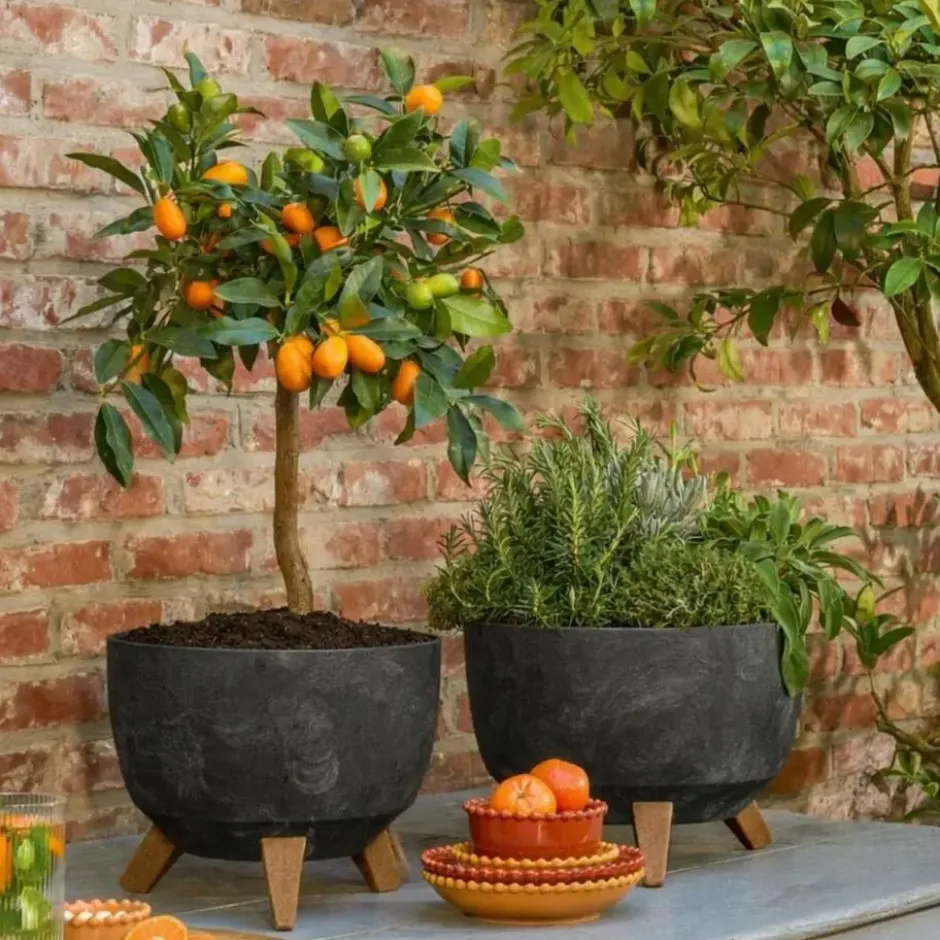 Mica Decorations Doppio Plantenbak 20,5 x Ø40 cm Zwart
