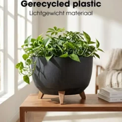 Mica Decorations Doppio Plantenbak 20,5 x Ø40 cm Zwart