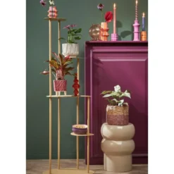 Mica Decorations Fonda Planttafel - L47,5 x B27 x H140 cm - Lichtgeel