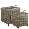Mica Decorations Grote opbergmand op wieltjes - 58 x 58 x 58 cm