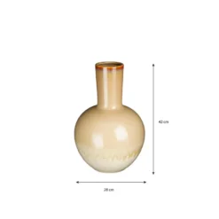 Mica Decorations Holm Vaas - H42 x Ø27,5 cm - Keramiek - Crème
