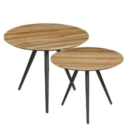 Mica Decorations Jailey Bijzettafel - Set van 2 - H49 x Ø50 cm
