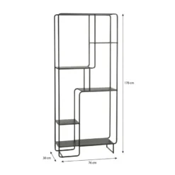 Mica Decorations Jules Open kast - L76 x B30 x H178 cm - Zwart