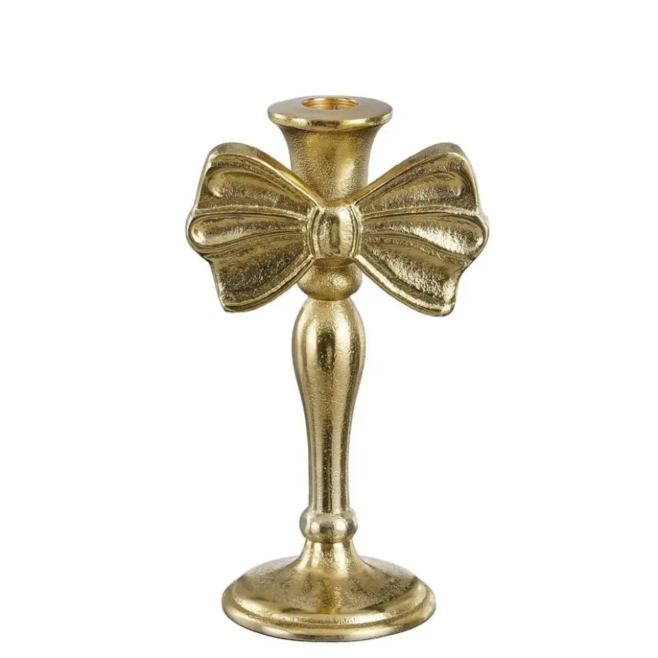 Mica Decorations Kandelaar strik goud - l11xb8xh20cm