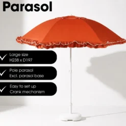 Mica Decorations Kantelbare Parasol 238 x Ø195 cm