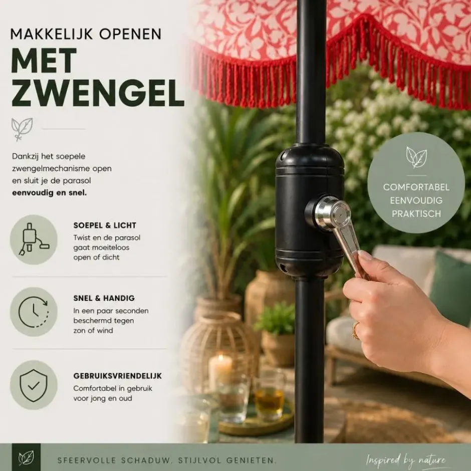 Mica Decorations Kelly Parasol met Draagtas 238 x Ø235 cm