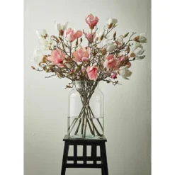 Mica Decorations Kunstbloemen Magnolia takken - 90 cm - wit